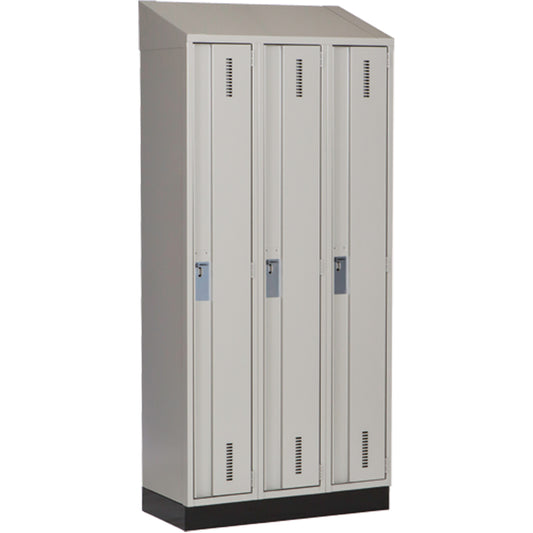 Concorde™ Heavy-Duty Lockers, Bank of 3, 36" x 18" x 82", Steel, Grey, Welded (Assembled)
