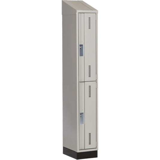 Concorde™ Heavy-Duty Lockers, 2 -tier, 12" x 18" x 82", Steel, Grey, Welded (Assembled)