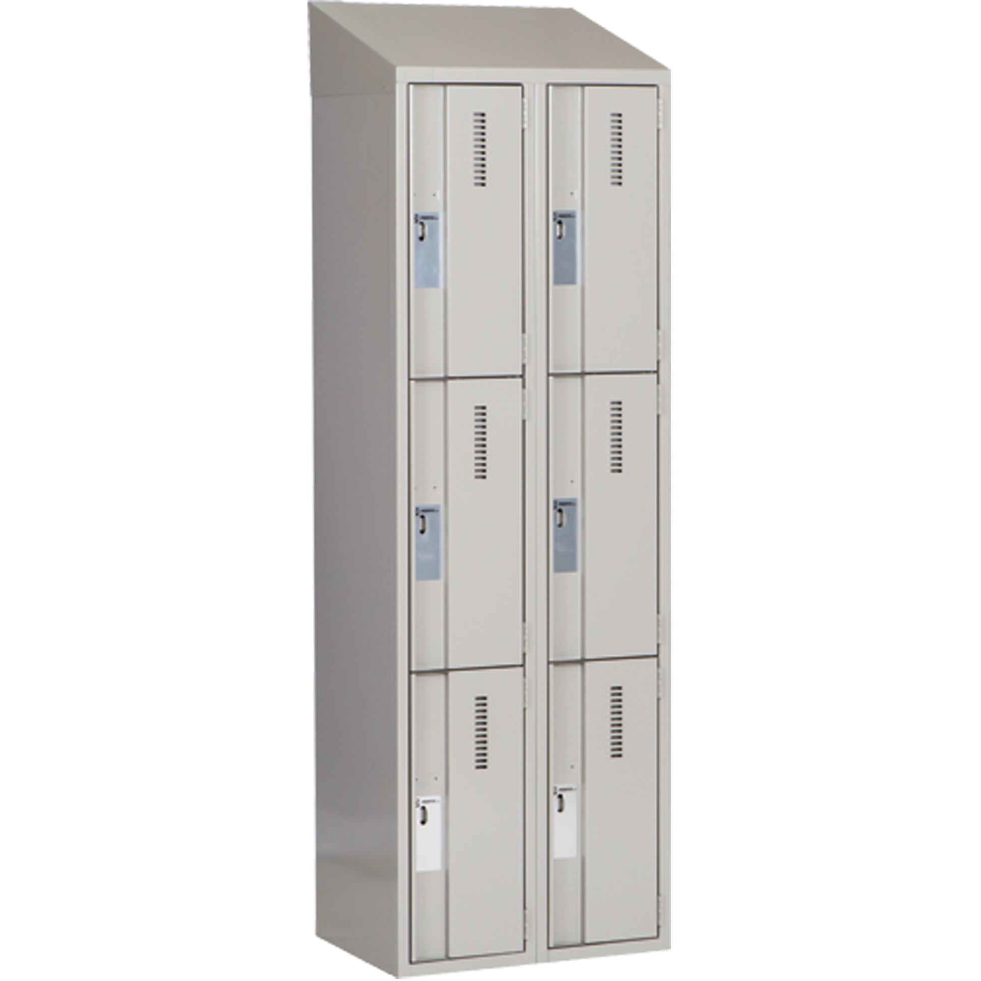 Concorde™ Heavy-Duty Lockers, 3 -tier, Bank of 2, 24" x 18" x 78", Steel, Grey, Welded (Assembled)