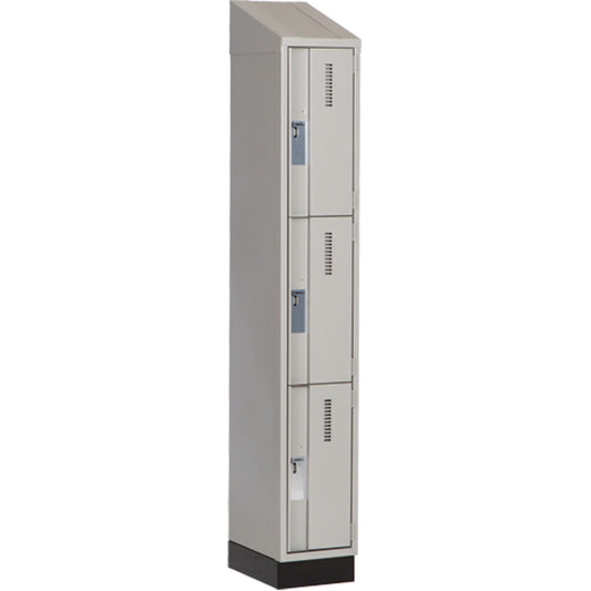 Concorde™ Heavy-Duty Lockers, 3 -tier, 12" x 18" x 82", Steel, Grey, Welded (Assembled)