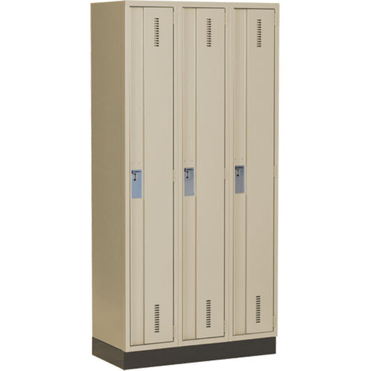Concorde™ Heavy-Duty Lockers, Bank of 3, 36" x 18" x 76", Steel, Beige, Welded (Assembled)