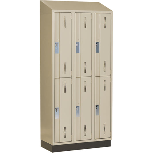 Concorde™ Heavy-Duty Lockers, 2 -tier, Bank of 3, 36" x 18" x 82", Steel, Beige, Welded (Assembled)