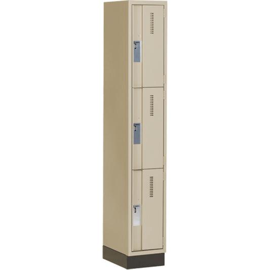 Concorde™ Heavy-Duty Lockers, 3 -tier, 12" x 18" x 76", Steel, Beige, Welded (Assembled)
