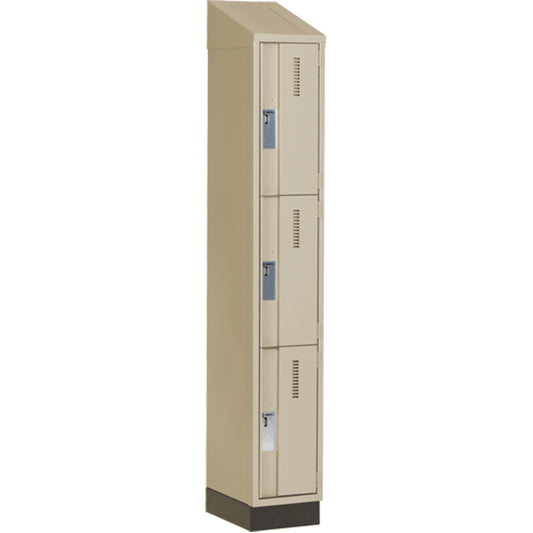 Concorde™ Heavy-Duty Lockers, 3 -tier, 12" x 18" x 82", Steel, Beige, Welded (Assembled)