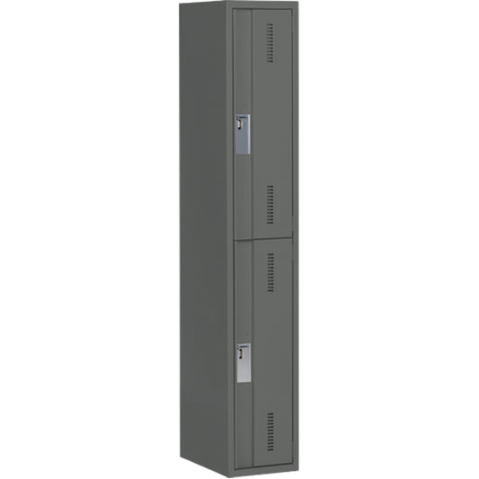 Concorde™ Heavy-Duty Lockers, 2 -tier, 12" x 18" x 72", Steel, Charcoal, Welded (Assembled)