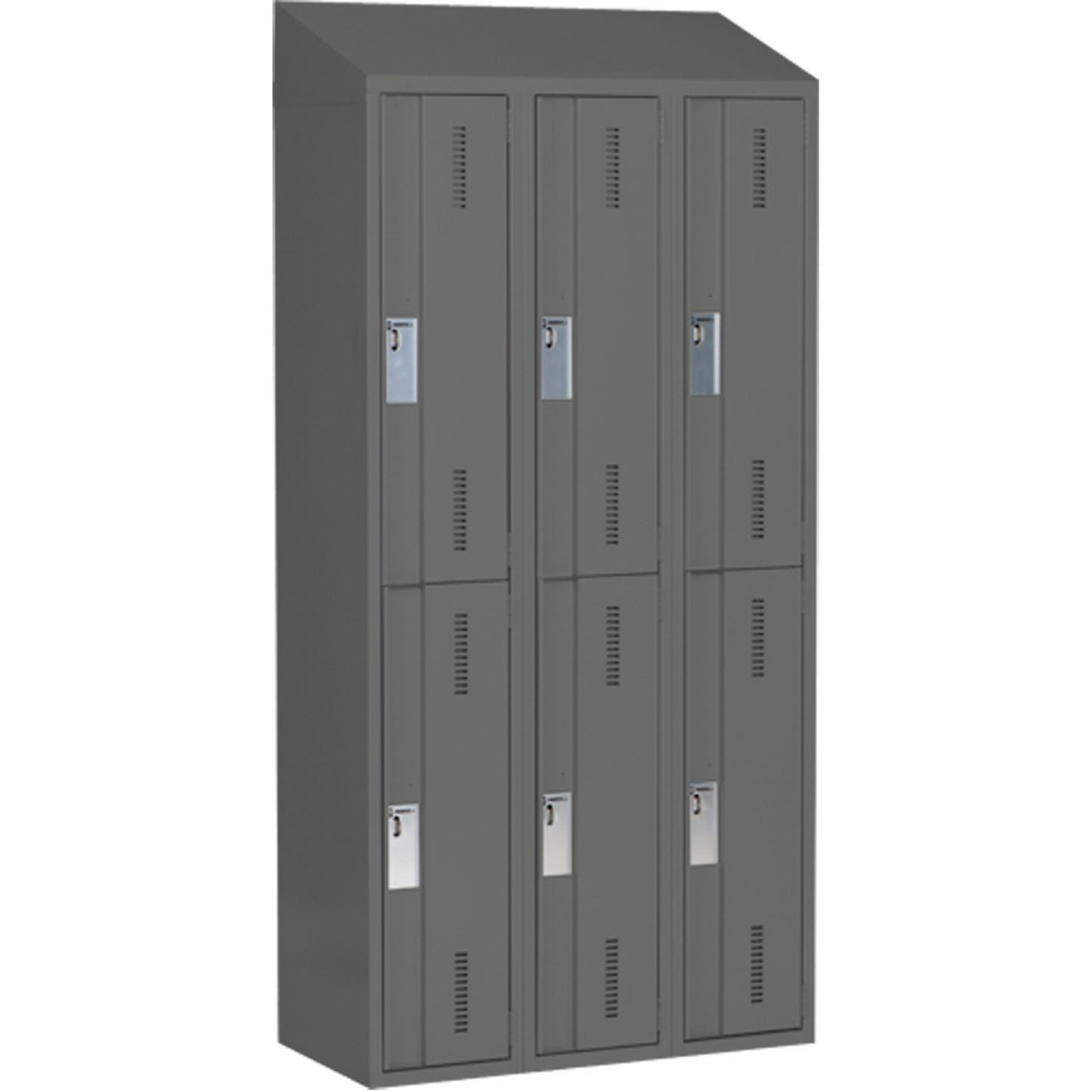 Concorde™ Heavy-Duty Lockers, 2 -tier, Bank of 3, 36" x 18" x 78", Steel, Charcoal, Welded (Assembled)