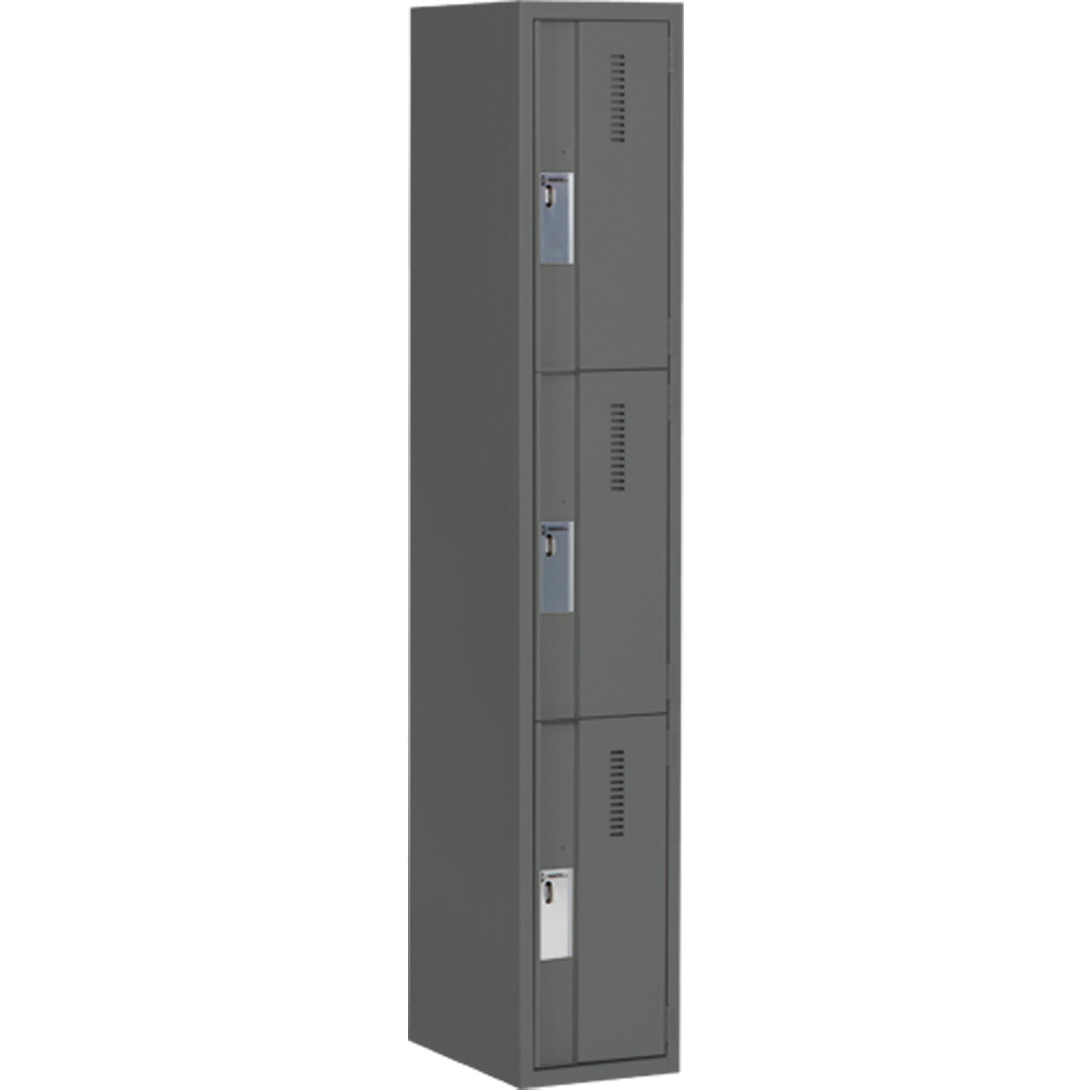 Concorde™ Heavy-Duty Lockers, 3 -tier, 12" x 18" x 72", Steel, Charcoal, Welded (Assembled)