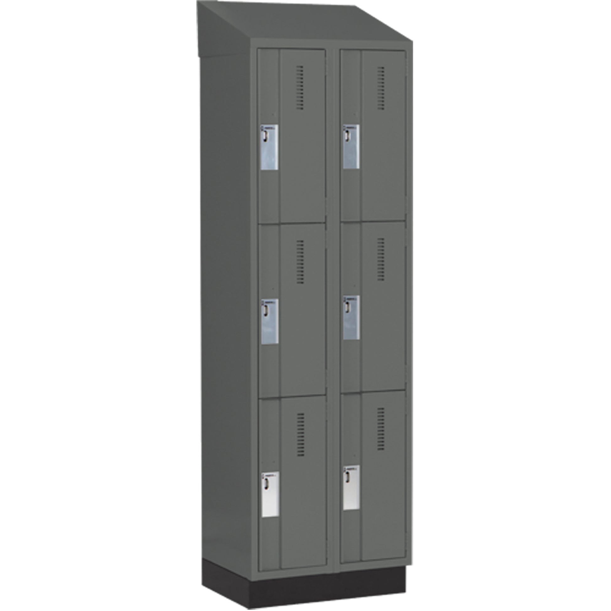 Concorde™ Heavy-Duty Lockers, 3 -tier, Bank of 2, 24" x 18" x 82", Steel, Charcoal, Welded (Assembled)