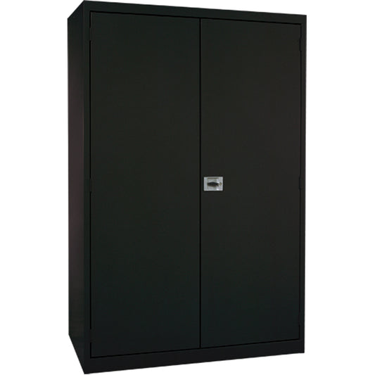 Deep Hi-Boy Storage Cabinet, Steel, 4 Shelves, 72" H x 36" W x 24" D, Black