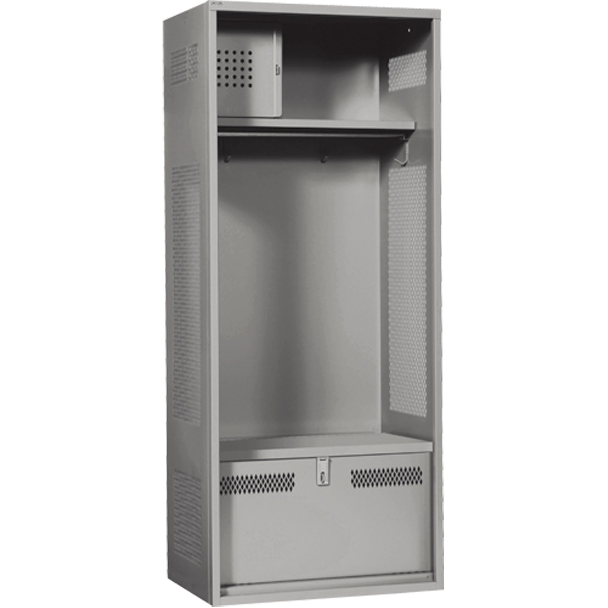 Gear Locker, Steel, 24" W x 24" D x 72" H, Grey
