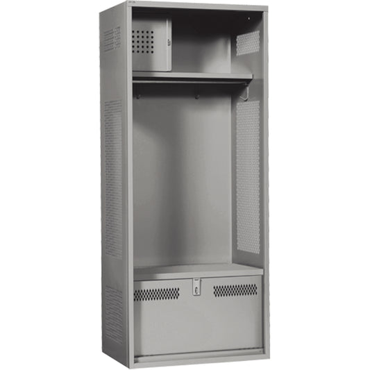 Gear Locker, Steel, 24" W x 24" D x 72" H, Grey