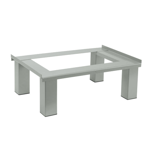 Free Standing Base, 2 Banks, 6" H x 24" W x 18" D, Grey, Steel