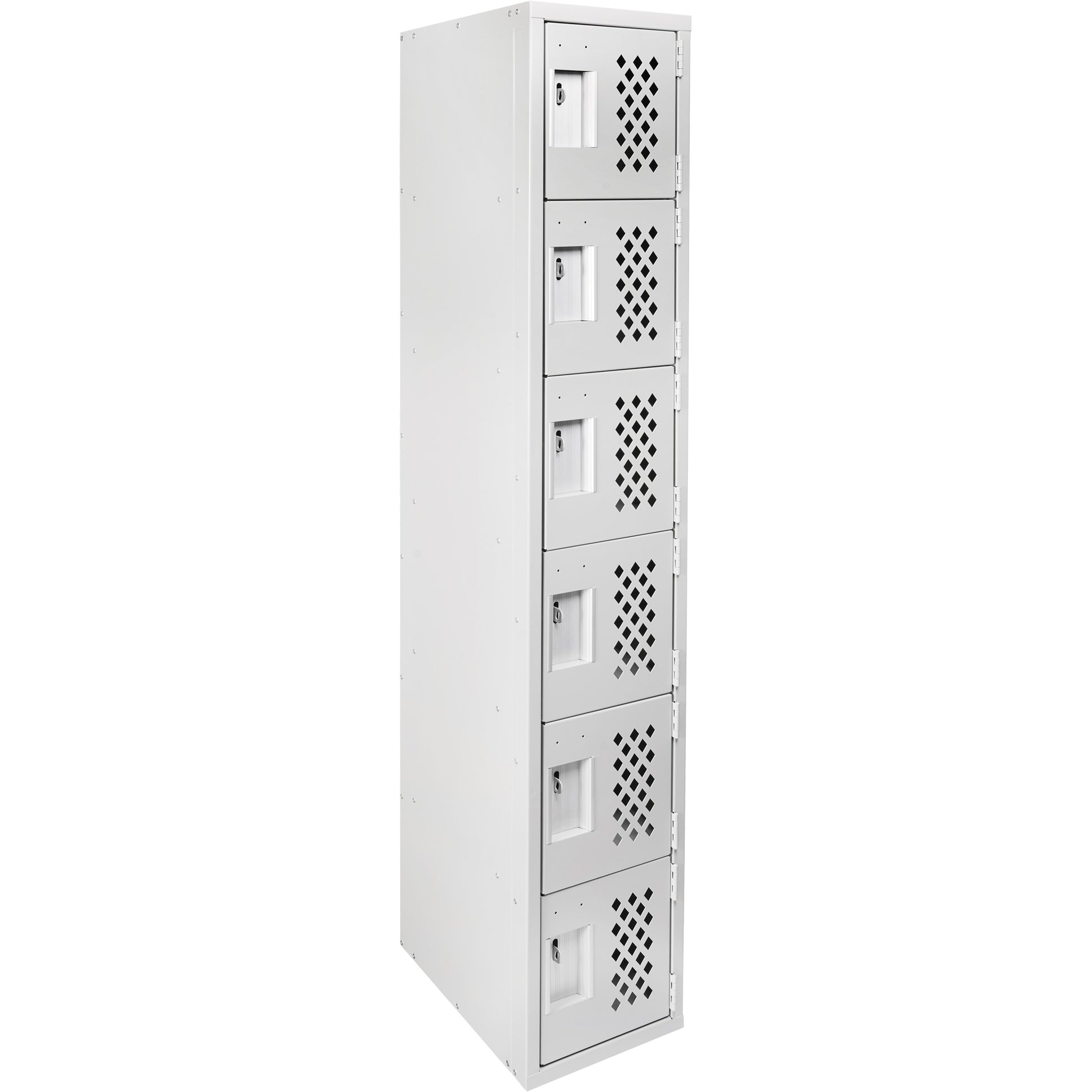 Clean-Line Perforated Lockerette, 6 -tier, 12" x 72" x 12", Steel