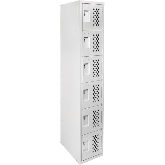 Clean-Line Perforated Lockerette, 6 -tier, 12" x 72" x 12", Steel