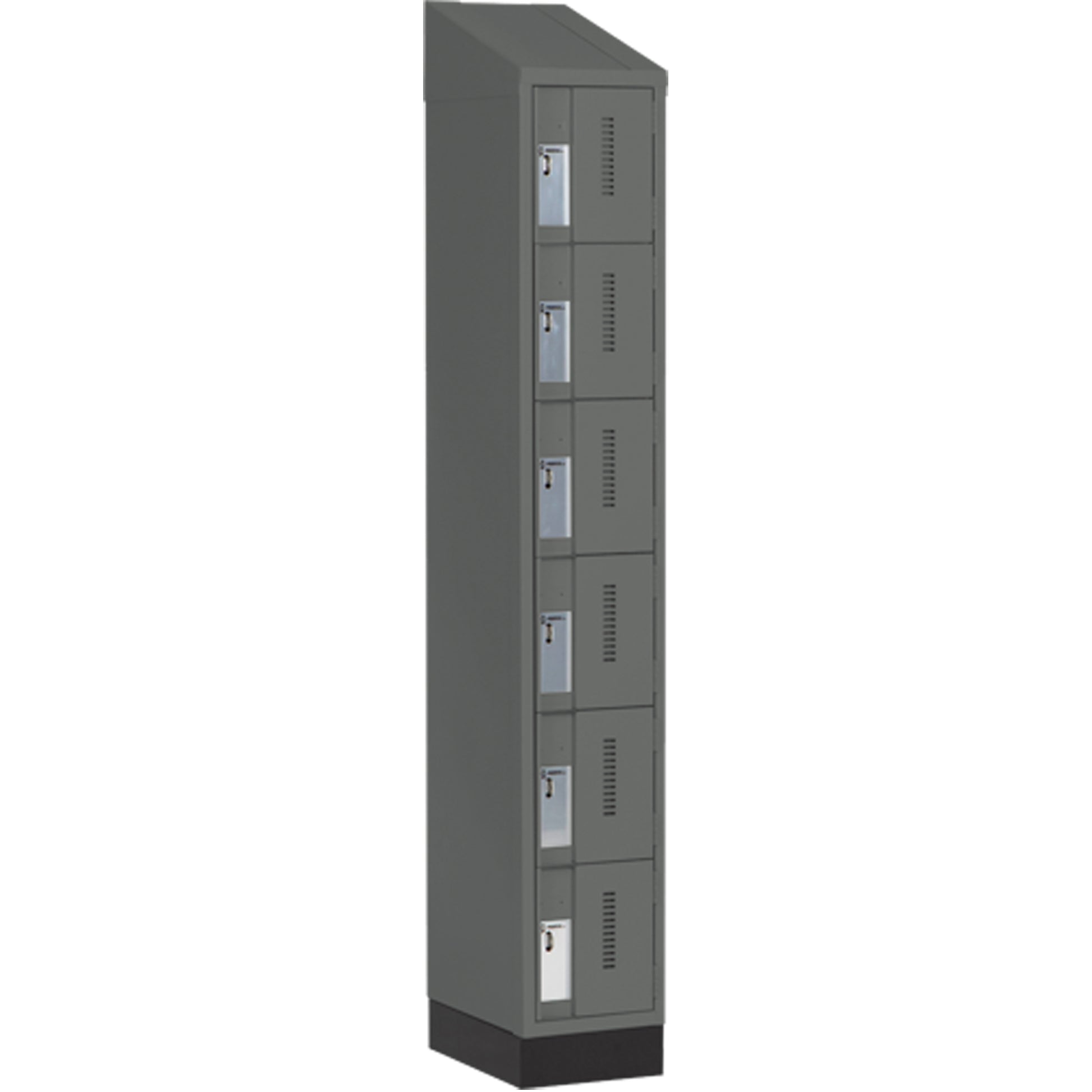 Concorde™ Heavy-Duty Lockers, 6 -tier, 12" x 18" x 82", Steel, Charcoal, Welded (Assembled)