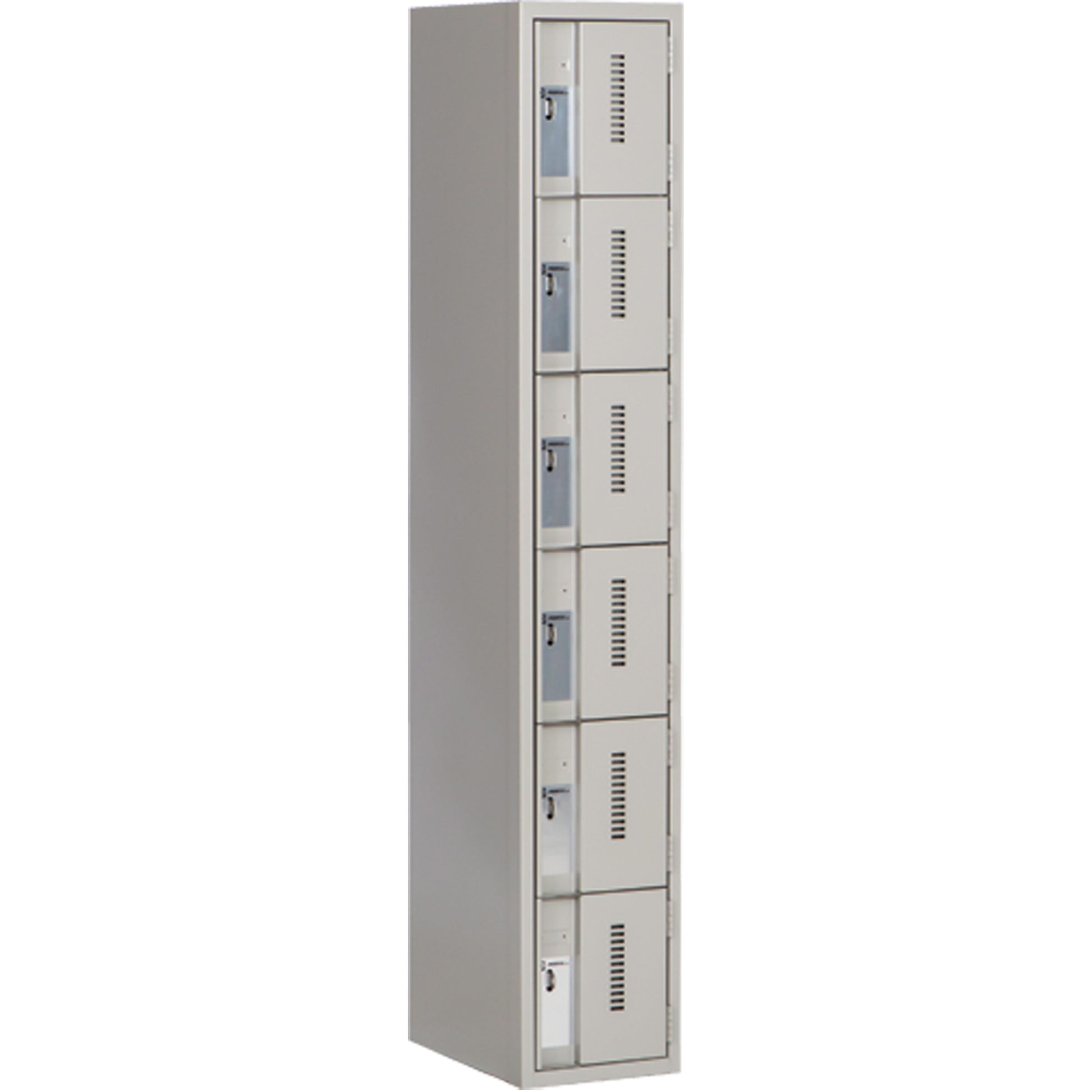 Concorde™ Heavy-Duty Lockers, 6 -tier, 12" x 18" x 72", Steel, Grey, Welded (Assembled)