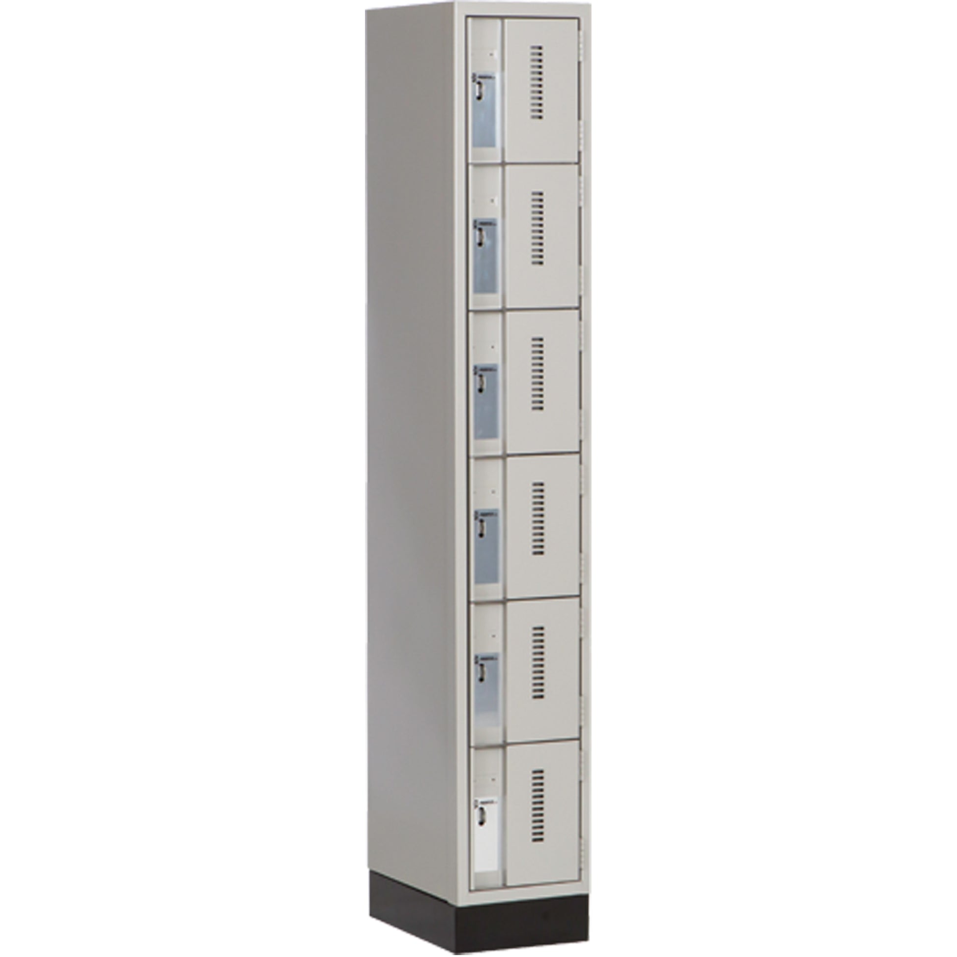Concorde™ Heavy-Duty Lockers, 6 -tier, 12" x 18" x 76", Steel, Grey, Welded (Assembled)