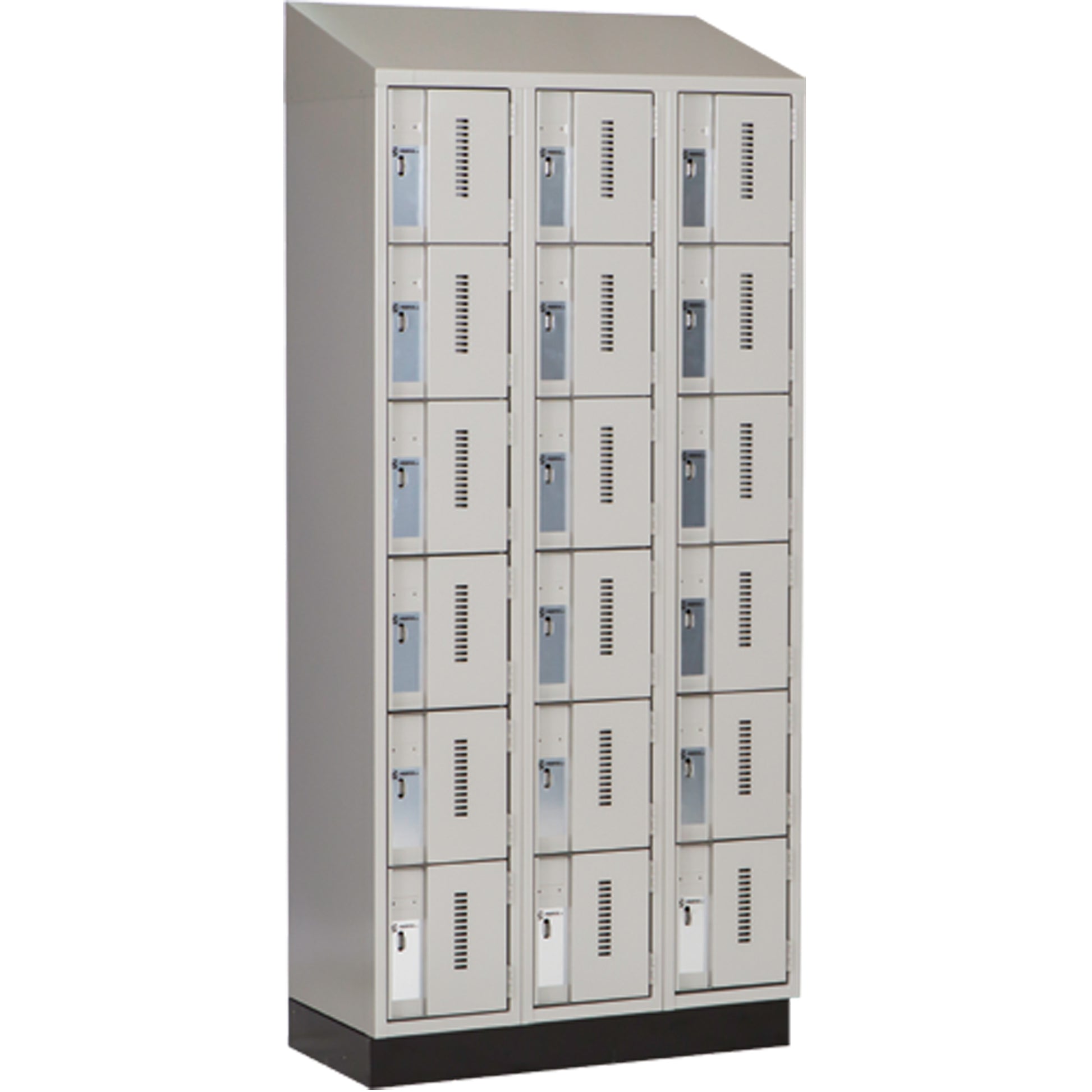 Concorde™ Heavy-Duty Lockers, 6 -tier, Bank of 3, 36" x 18" x 82", Steel, Grey, Welded (Assembled)