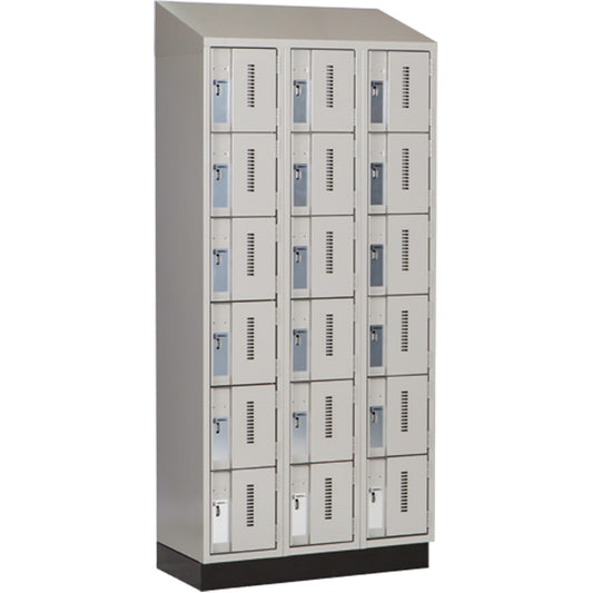 Concorde™ Heavy-Duty Lockers, 6 -tier, Bank of 3, 36" x 18" x 82", Steel, Grey, Welded (Assembled)