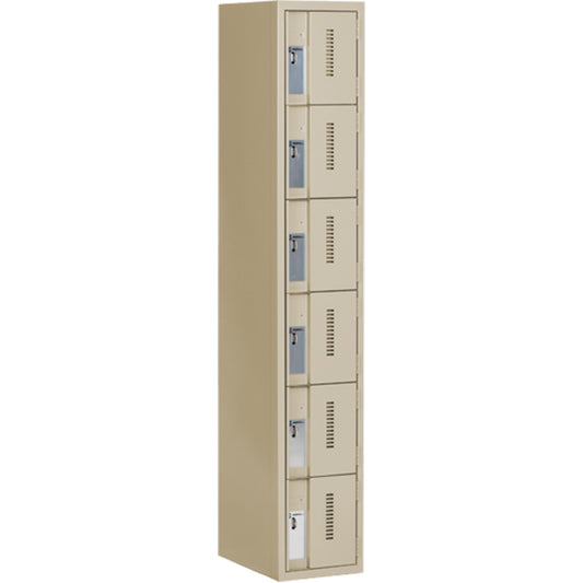 Concorde™ Heavy-Duty Lockers, 6 -tier, 12" x 18" x 72", Steel, Beige, Welded (Assembled)