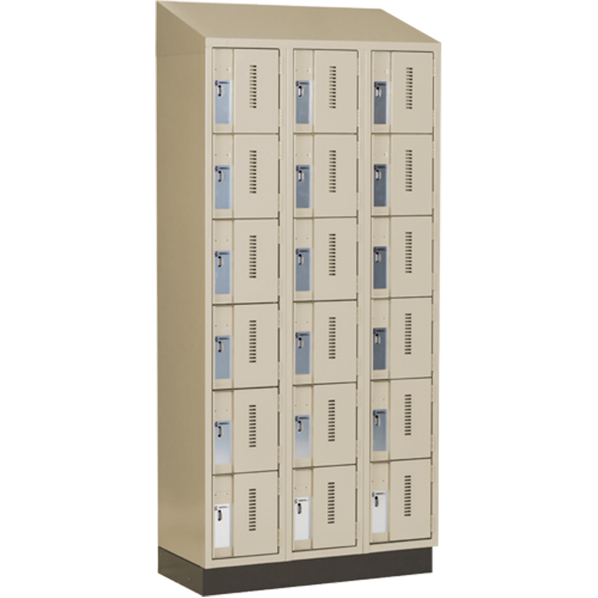 Concorde™ Heavy-Duty Lockers, 6 -tier, Bank of 3, 36" x 18" x 82", Steel, Beige, Welded (Assembled)
