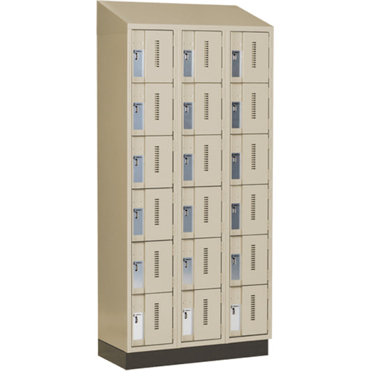 Concorde™ Heavy-Duty Lockers, 6 -tier, Bank of 3, 36" x 18" x 82", Steel, Beige, Welded (Assembled)