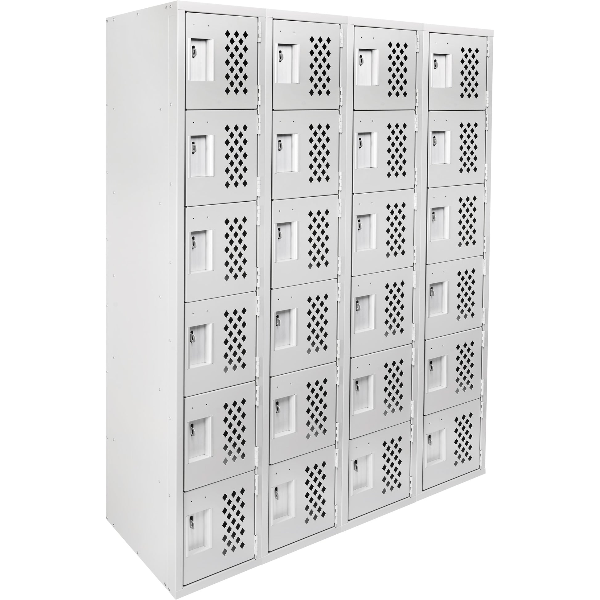 Clean Line™ Lockerettes, 6 -tier, Bank of 4, 18" x 72" x 12", Steel
