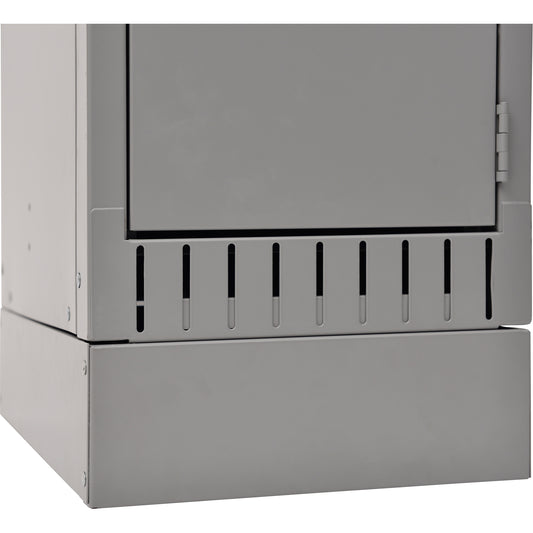 Raised Base, 1 Banks, 4" H x 12" W x 18" D, Grey, Steel