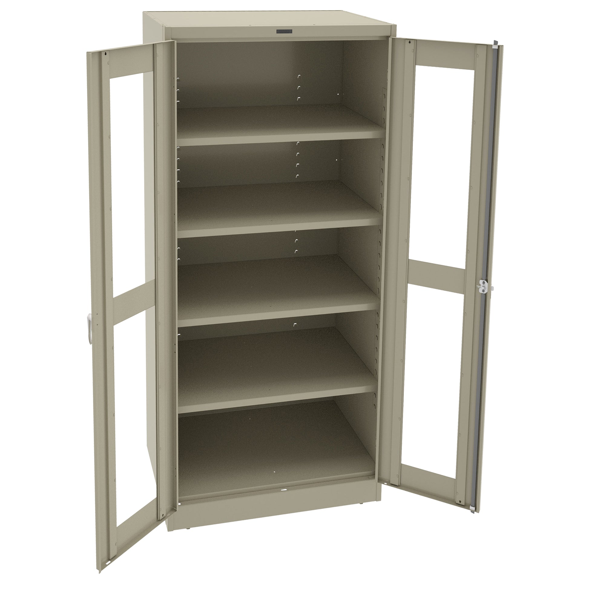 Deluxe C-Thru Storage Cabinet, Steel, 4 Shelves, 78" H x 36" W x 24" D