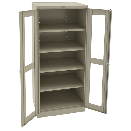 Deluxe C-Thru Storage Cabinet, Steel, 4 Shelves, 78" H x 36" W x 24" D