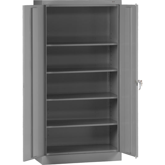 Standard Storage Cabinet, Steel, 4 Shelves, 72" H x 36" W x 18" D, Grey