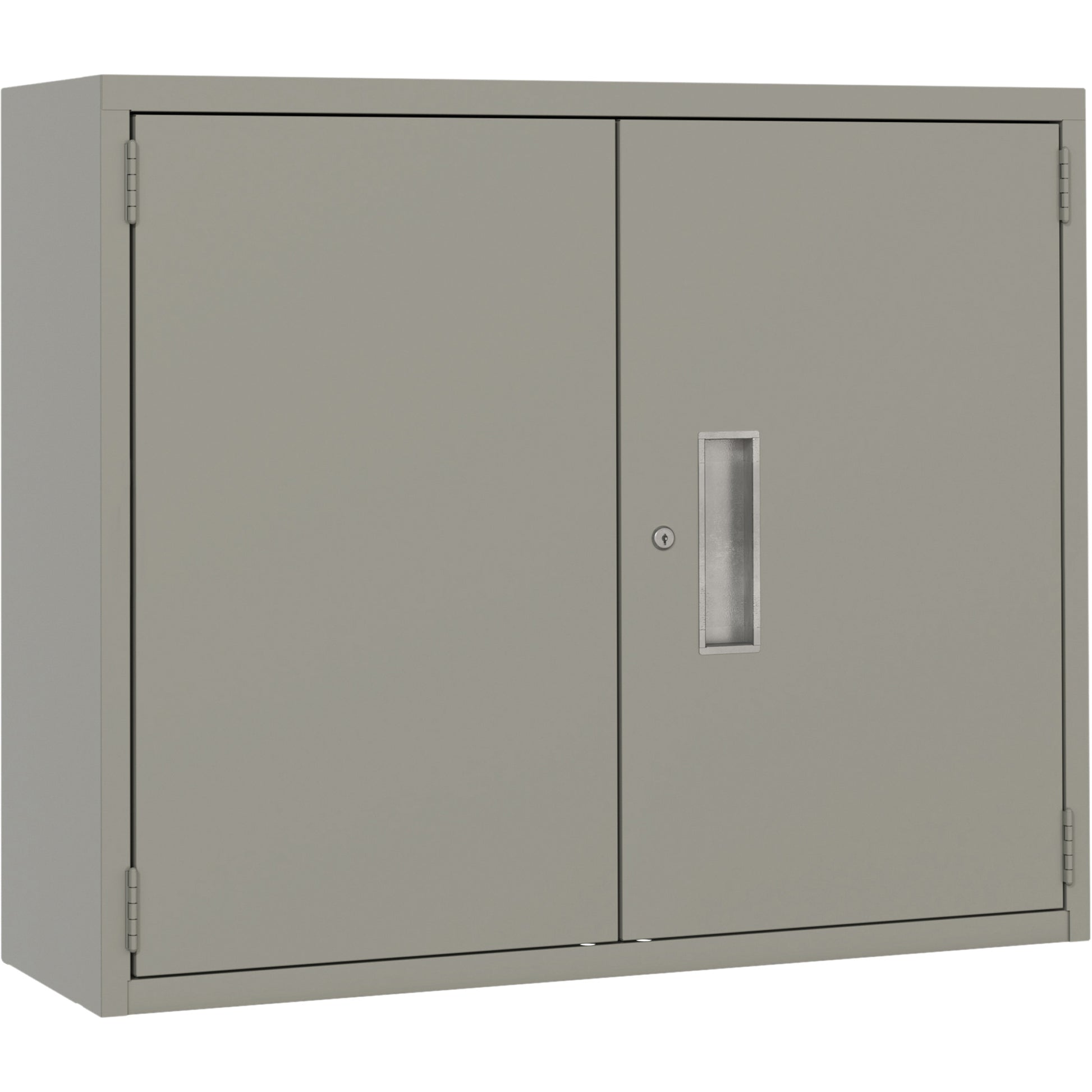 Wall Mounted Cabinet, Steel, 2 Shelves, 30" H x 36" W x 12" D, Grey