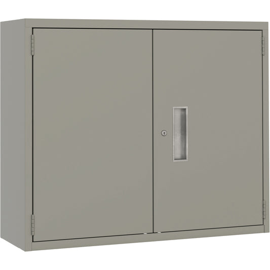 Wall Mounted Cabinet, Steel, 2 Shelves, 30" H x 36" W x 12" D, Grey