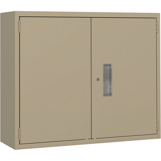 Wall Mounted Cabinet, Steel, 2 Shelves, 30" H x 36" W x 12" D, Beige