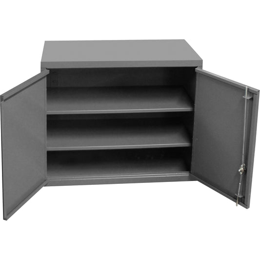 Wall-Mounted Cabinet, 27" H x 13-11/16" W x 35-7/8" D, 2 Shelves, Steel, Grey