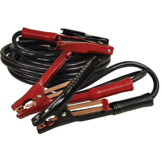 Heavy-Duty Booster Cables, 4 AWG, 500 Amps, 20' Cable
