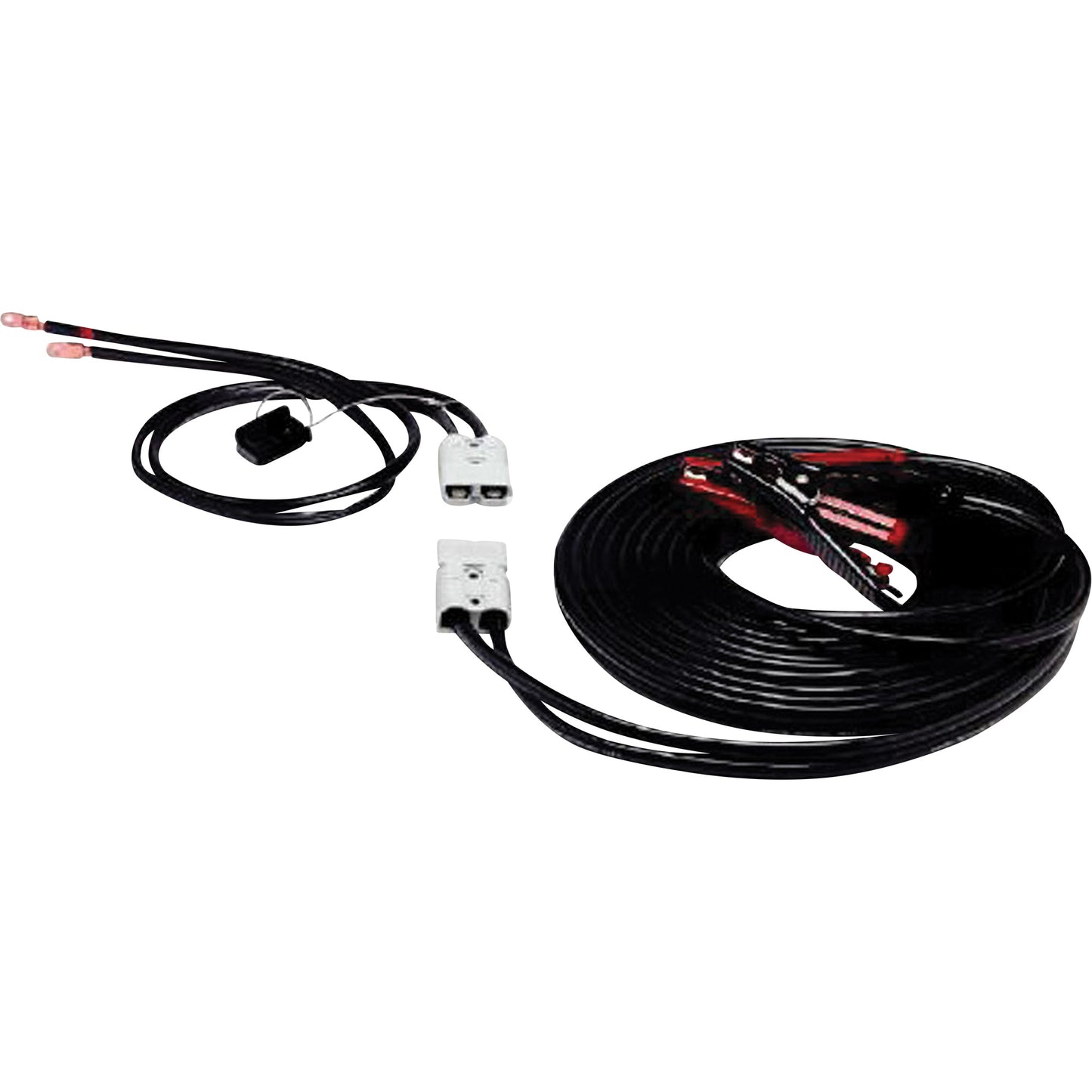 Heavy-Duty Fully Insulated Clamps with Side Terminal Adapters, 4 AWG, 500 A, 30' Cable