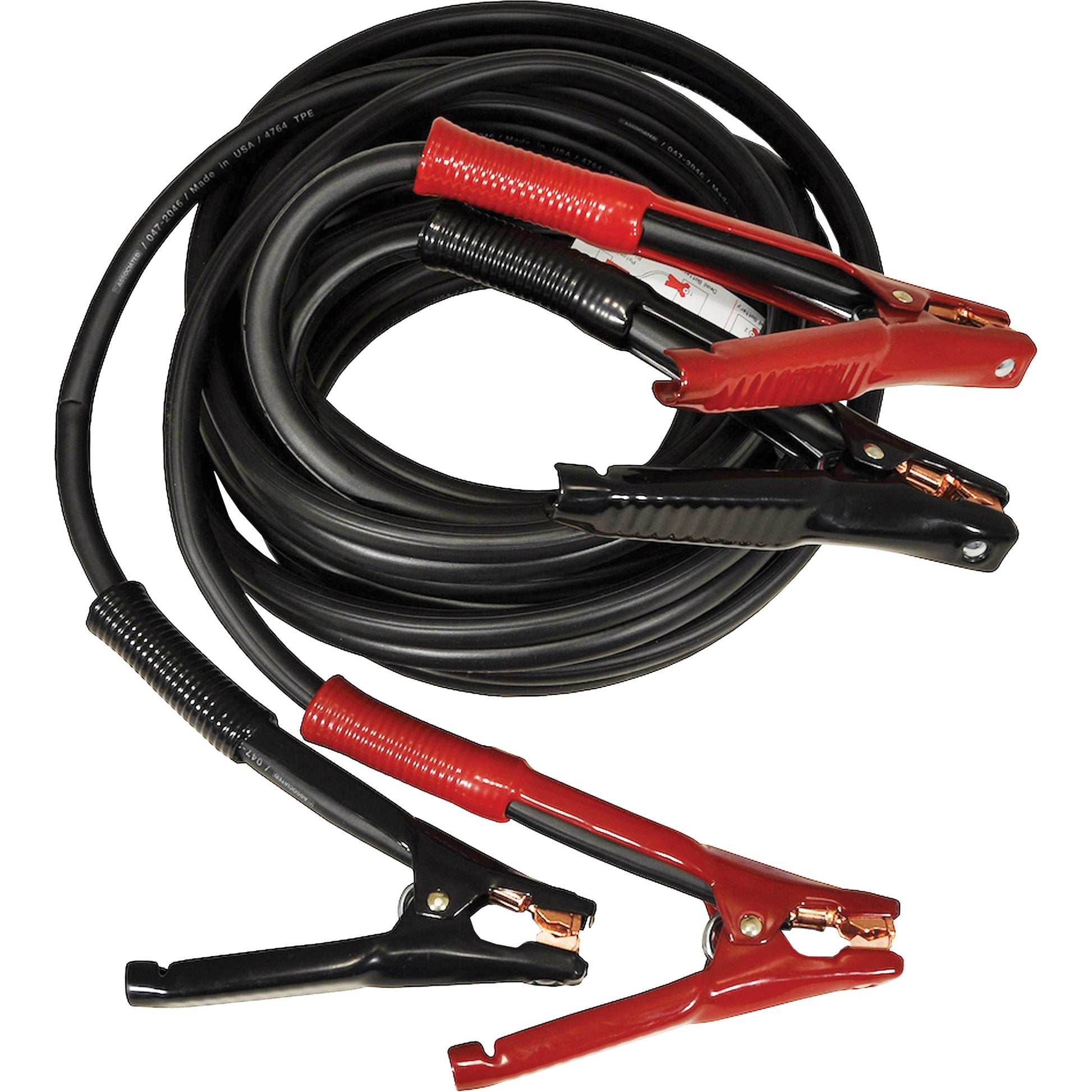 Super Heavy-Duty Booster Cable with Flexi-Spring Strain, 1/0 AWG, 800 A, 25' Cable