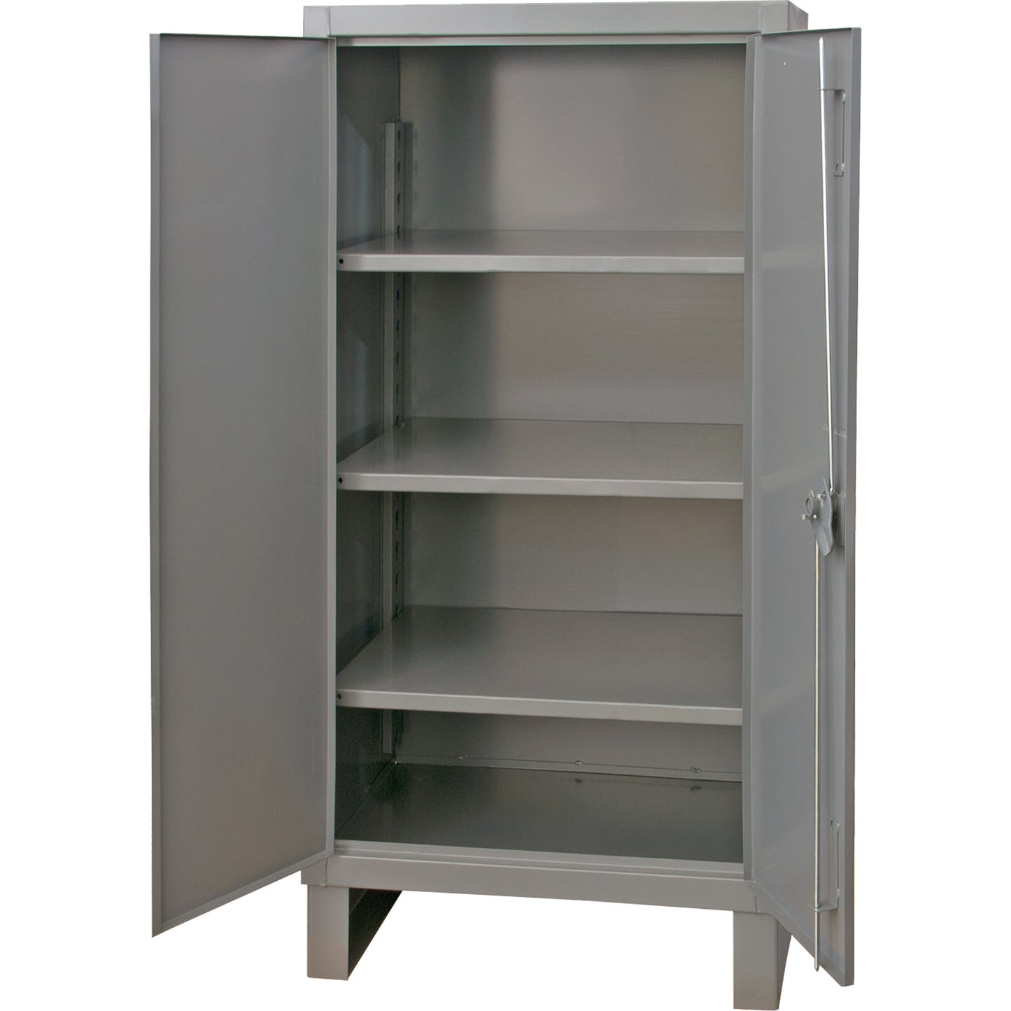 Extra Heavy-Duty Cabinet, Steel, 3 Shelves, 66" H x 36" W x 24" D, Grey