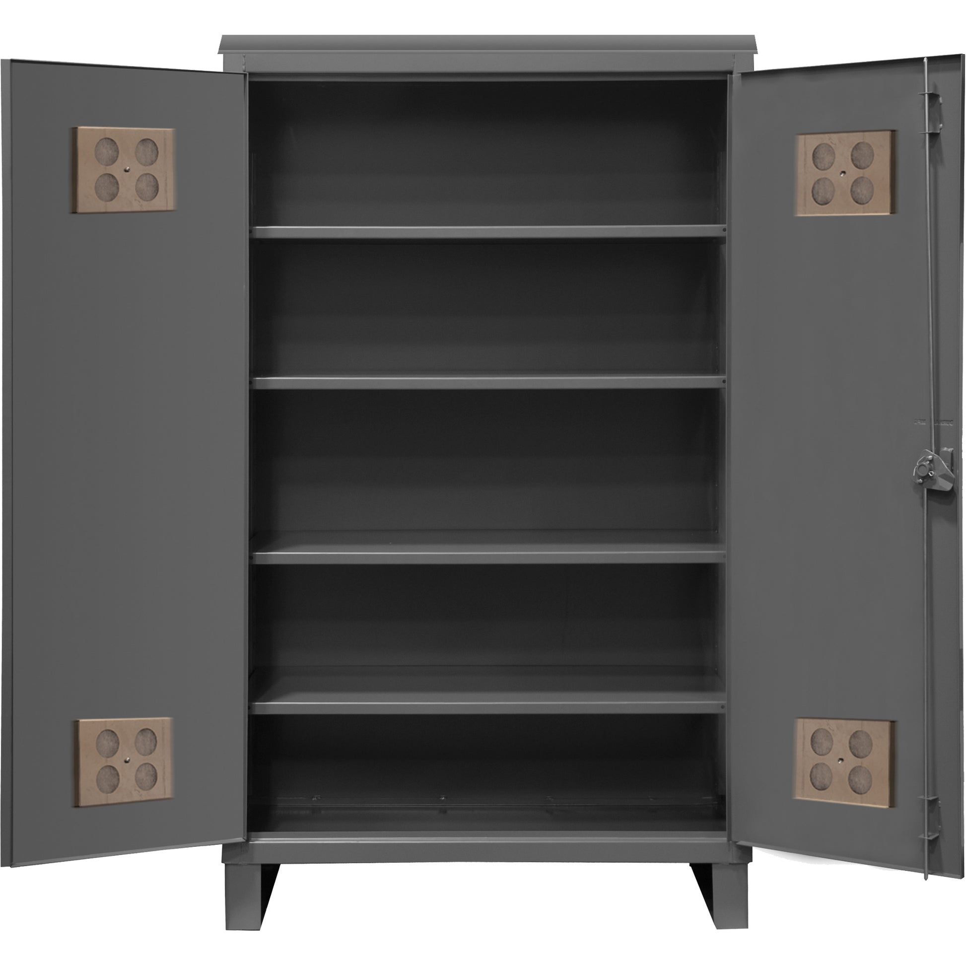 Heavy-Duty Outdoor Cabinet, Steel, 4 Shelves, 78" H x 48" W x 24" D, Grey