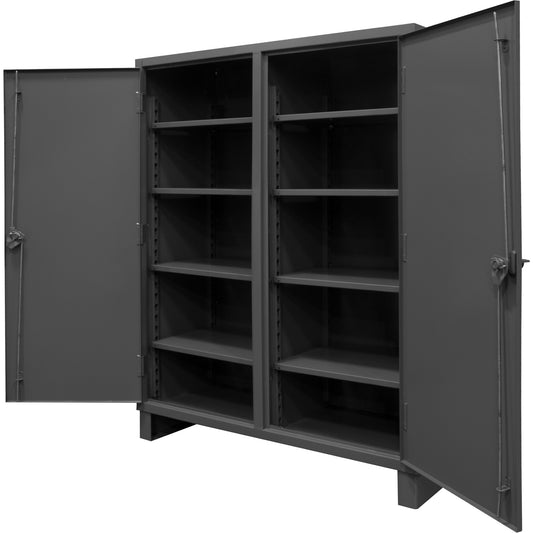 Extra Heavy-Duty Cabinet, Steel, 8 Shelves, 78" H x 72" W x 24" D, Grey