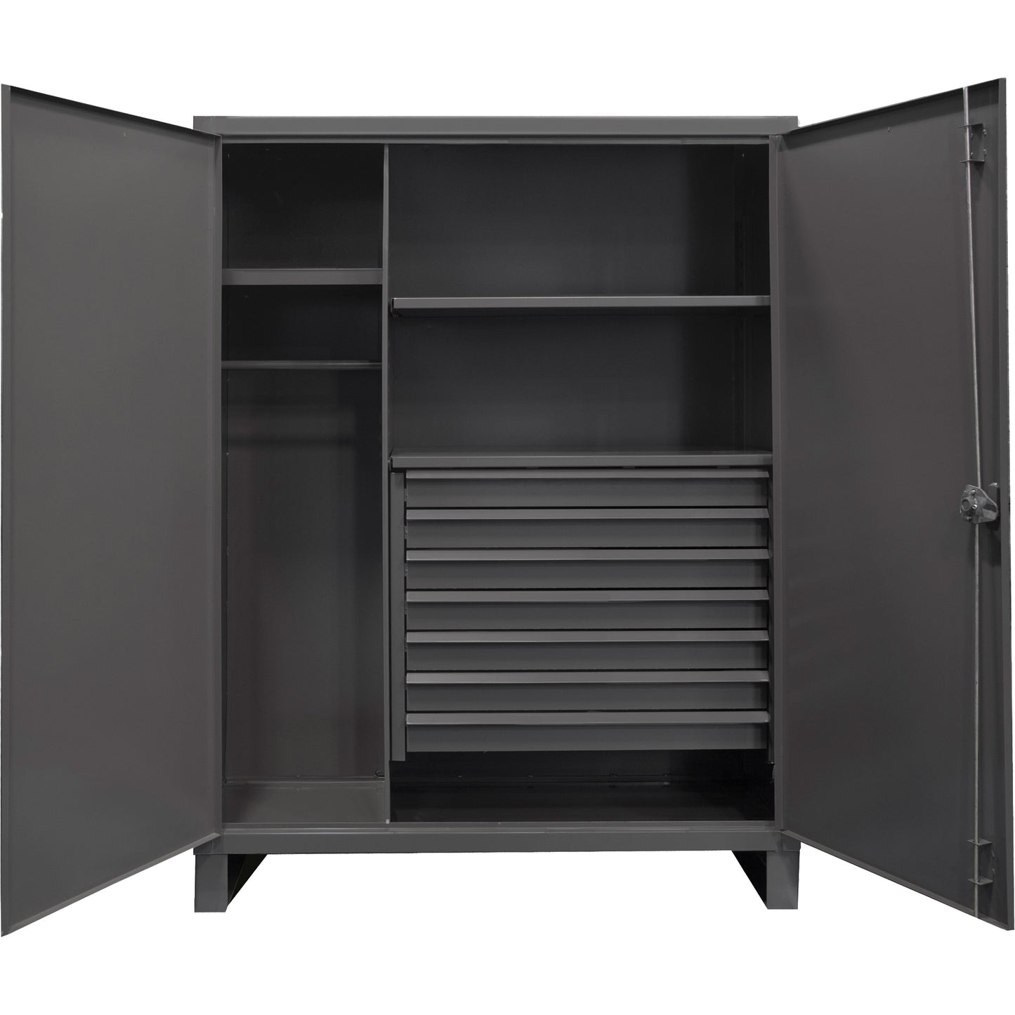 Extra Heavy-Duty Wardrobe Cabinet, Steel, 48" W x 24" D x 78" H, Grey