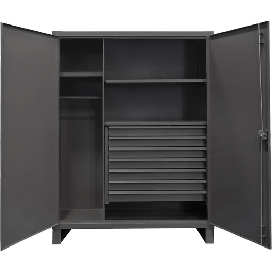 Extra Heavy-Duty Wardrobe Cabinet, Steel, 48" W x 24" D x 78" H, Grey