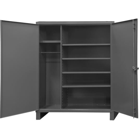 Extra Heavy-Duty Wardrobe Cabinet, Steel, 60" W x 24" D x 78" H, Grey
