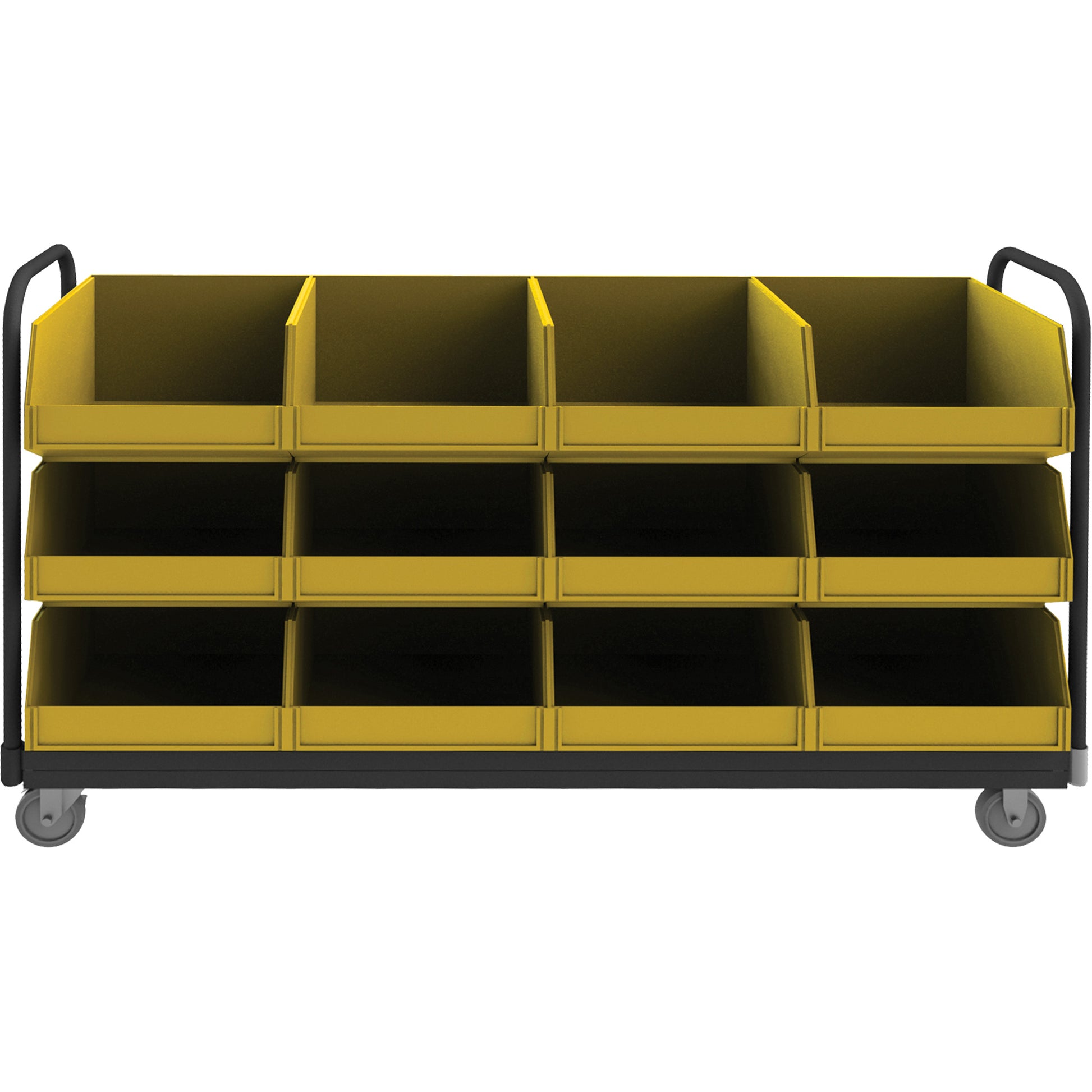 Mobile Tub Rack, Double-sided, 12 bins, 78" W x 18" D x 47" H