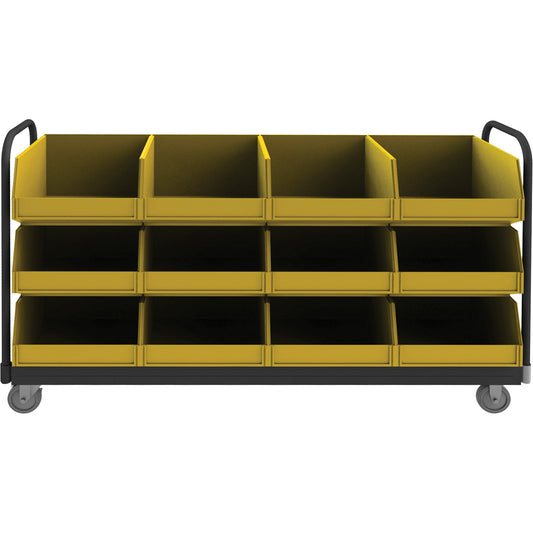Mobile Tub Rack, Double-sided, 12 bins, 78" W x 18" D x 47" H