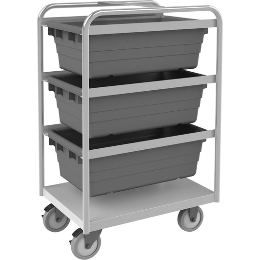 Mobile Tub Rack, Double-sided, 3 bins, 26" W x 18" D x 42" H