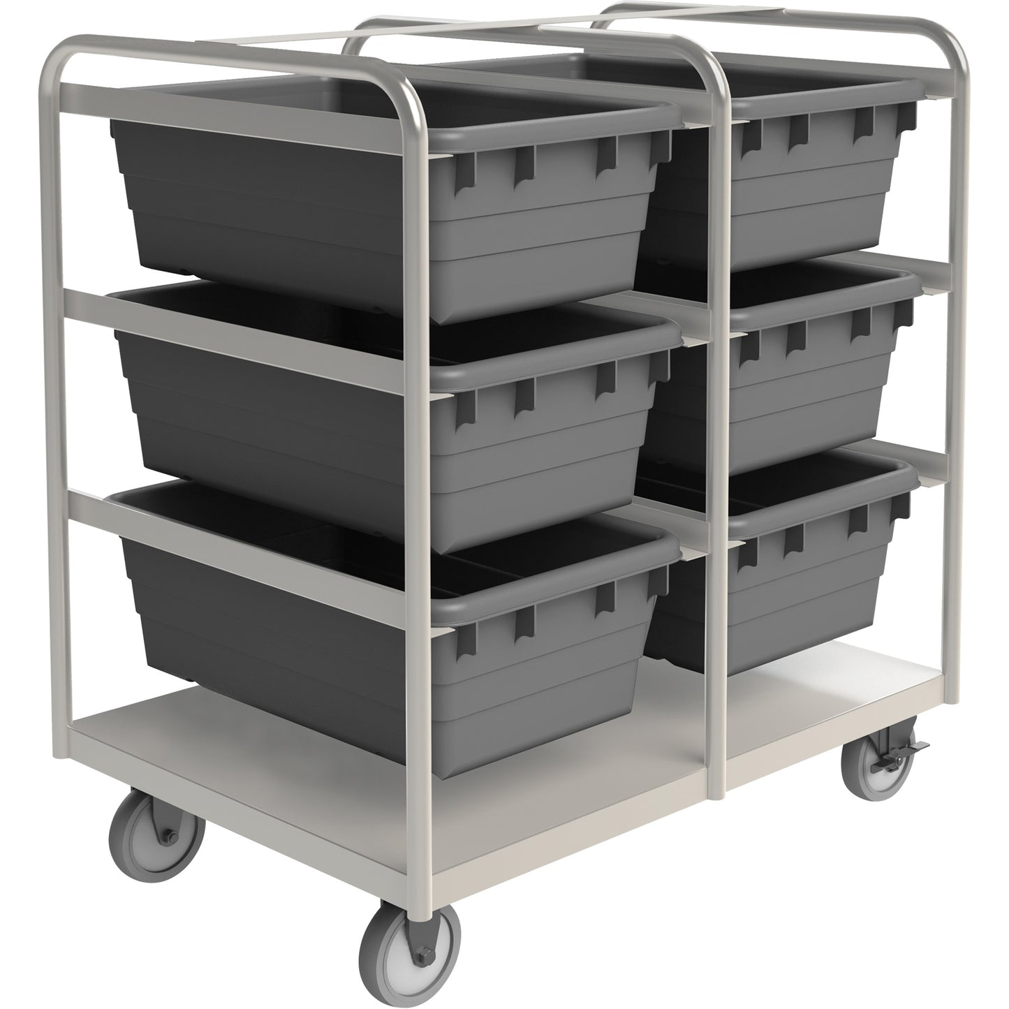 Mobile Tub Rack, Double-sided, 6 bins, 26" W x 36" D x 42" H