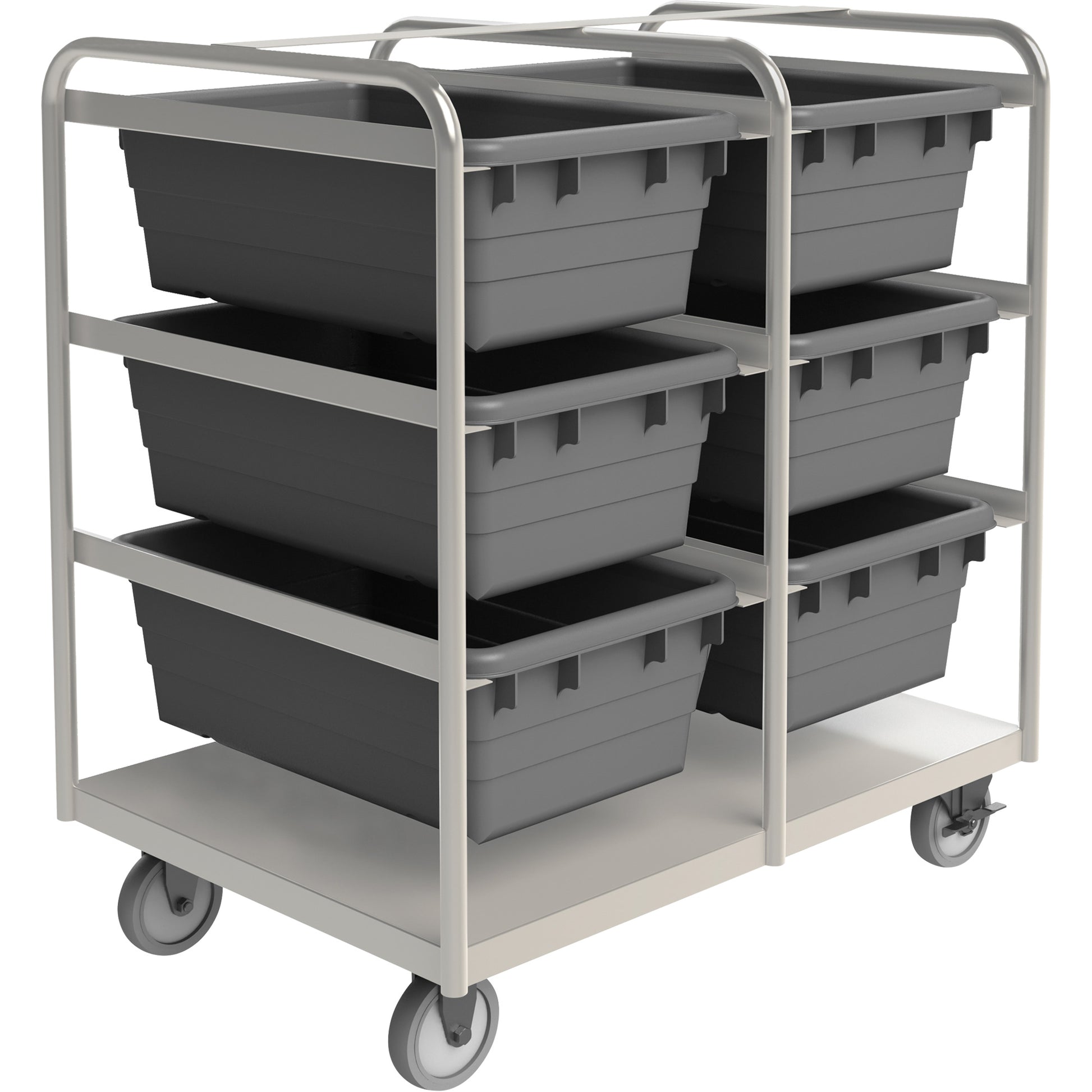 Mobile Tub Rack, Double-sided, 6 bins, 26" W x 36" D x 42" H