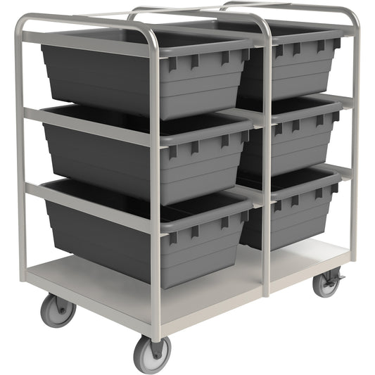 Mobile Tub Rack, Double-sided, 6 bins, 26" W x 36" D x 42" H